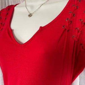 Venus cherry red blouse with detail - Size M